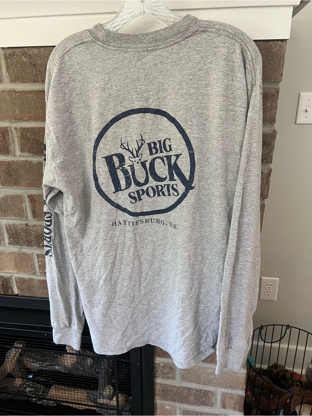 Gildan Gray Ultra Cotton Heavyweight Tee with Blue Logo - Picture 3 of 3
